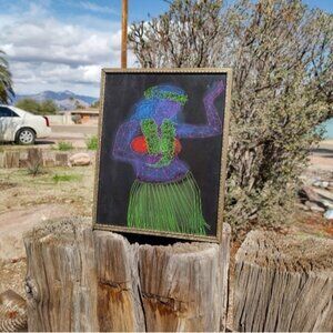 Neon Hula Girl Grid By Neon Nicho